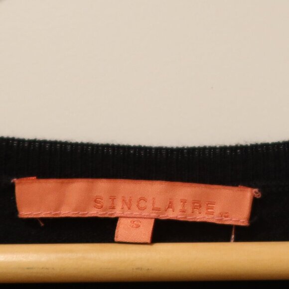 SINCLAIRE 100% merino wool sweater black embellish beaded pullover long sleeve s - Picture 9 of 10